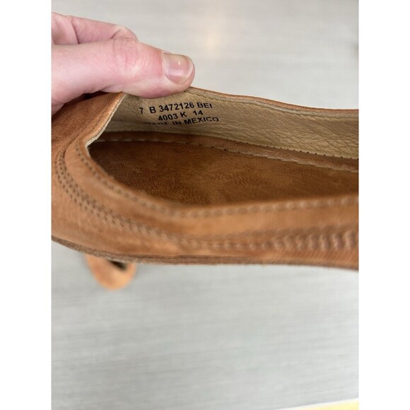 FRYE Carson Ballet Flats Brown Cognac Leather Distressed Slip ons 7 - Picture 8 of 8